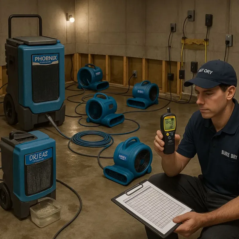 Structural Drying and Dehumidification process in Cotuit, MA